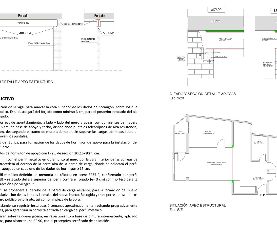 Reforma Interior de Vivienda en Barcelona, con Redistribución y Afectación Estructural